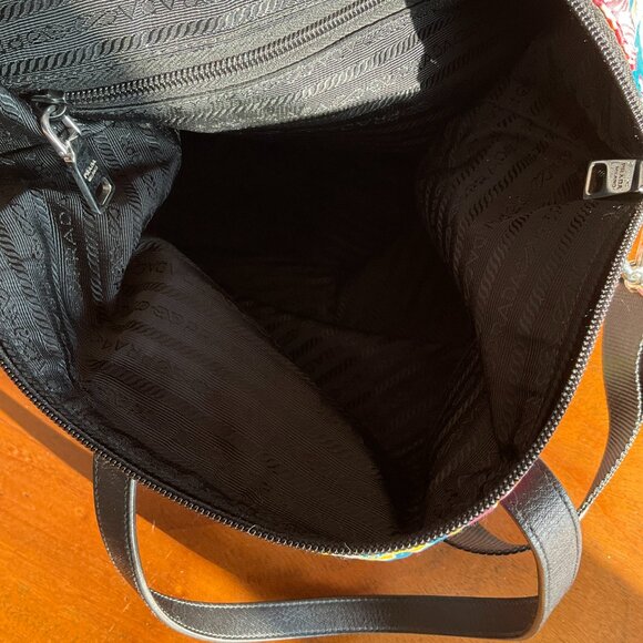 Prada Floral Print Nylon Tote Bag with Removable Shoulder Strap - Picture 7 of 12